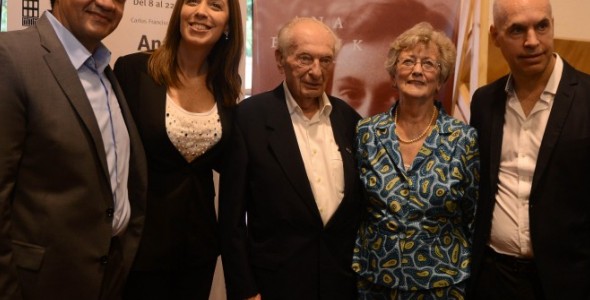 María Eugenia Vidal, Horacio Rodríguez Larreta y Jorge Macri presentaron la muestra de Ana Frank