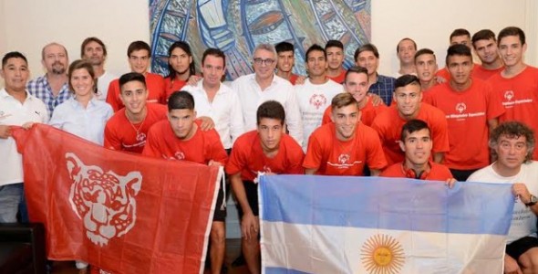 JULIO ZAMORA RECIBIÓ A LA SELECCION DE FÚTBOL UNIFICADO QUE VIAJA A LA COPA AMÉRICA