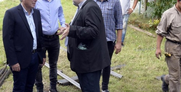 Julio Zamora recorrió las obras de la Escuela N°3 de Benavídez