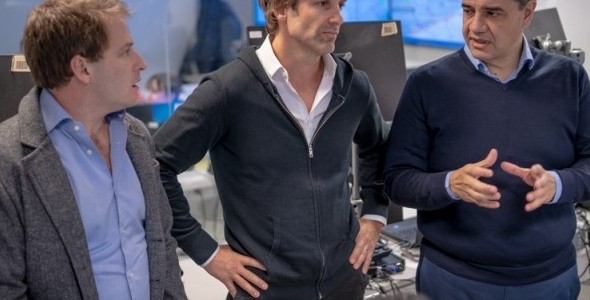 JORGE MACRI, ALEX CAMPBELL Y SEGUNDO CERNADAS EN EL CENTRO DE MONITOREO DE VICENTE LÓPEZ