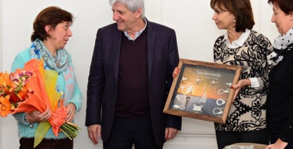 Luis Andreotti recibió a la docente Cinzia Pellegrini