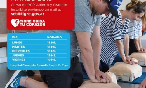 Tigre continúa con sus cursos gratuitos de RCP