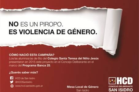 SE LANZA EN SAN ISIDRO LA CAMPAÑA PARA EVITAR EL ACOSO CALLEJERO