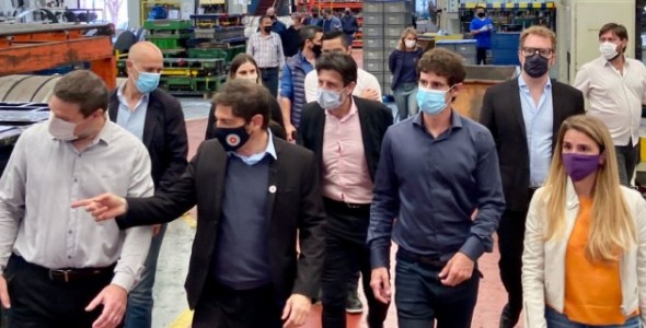 Juan Andreotti y Axel Kicillof visitaron obras y empresas de San Fernando