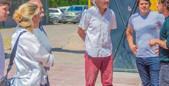 Juan Andreotti recorrió la renovación de la Ruta 202, frente al Virreyes Rugby Club