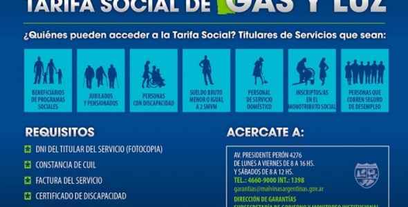 En Malvinas Argentinas se gestiona el acceso a la tarifa social de luz y gas