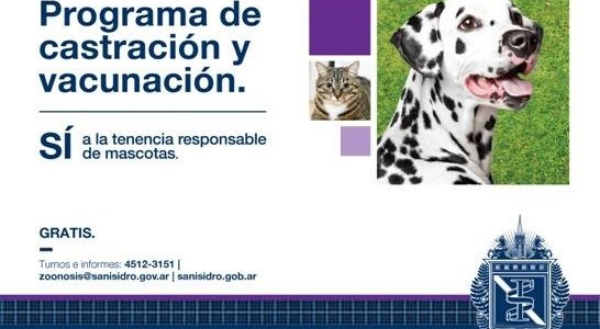 CASTRACIÓN Y VACUNACIÓN GRATUITA DE MASCOTAS EN ABRIL 