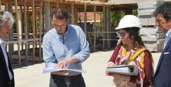 Katopodis y Ruta recorrieron la obra de la primera Escuela Secundaria Técnica de Villa Lanzone