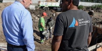 Andreotti supervisó las obras hidráulicas en Villa Jardín