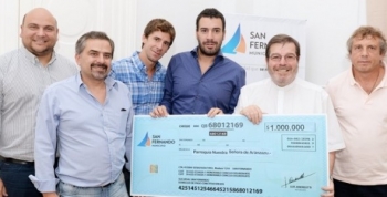 San Fernando entregó una nueva ayuda económica para restaurar la Parroquia Aránzazu