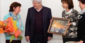 Luis Andreotti recibió a la docente Cinzia Pellegrini