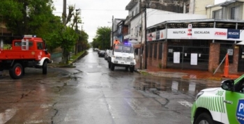 El COEM de San Fernando realizó tareas preventivas frente al alerta por tormentas fuertes