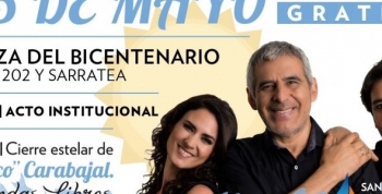 San Fernando celebra el aniversario 208° de la Revolución de Mayo con Peteco Carabajal