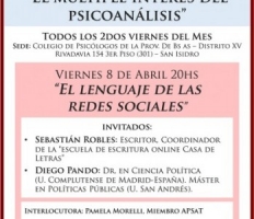 Asociación de Psicoanálisis San Fernando-Tigre invita a la charla“El lenguaje de las redes socia