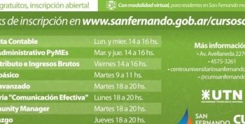 Se lanzaron nuevos cursos virtuales del Centro Universitario Municipal de San Fernando