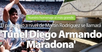 Juan Andreotti anunció que se llamará ‘Diego A. Maradona’ el Túnel de la calle Martín Rodrí